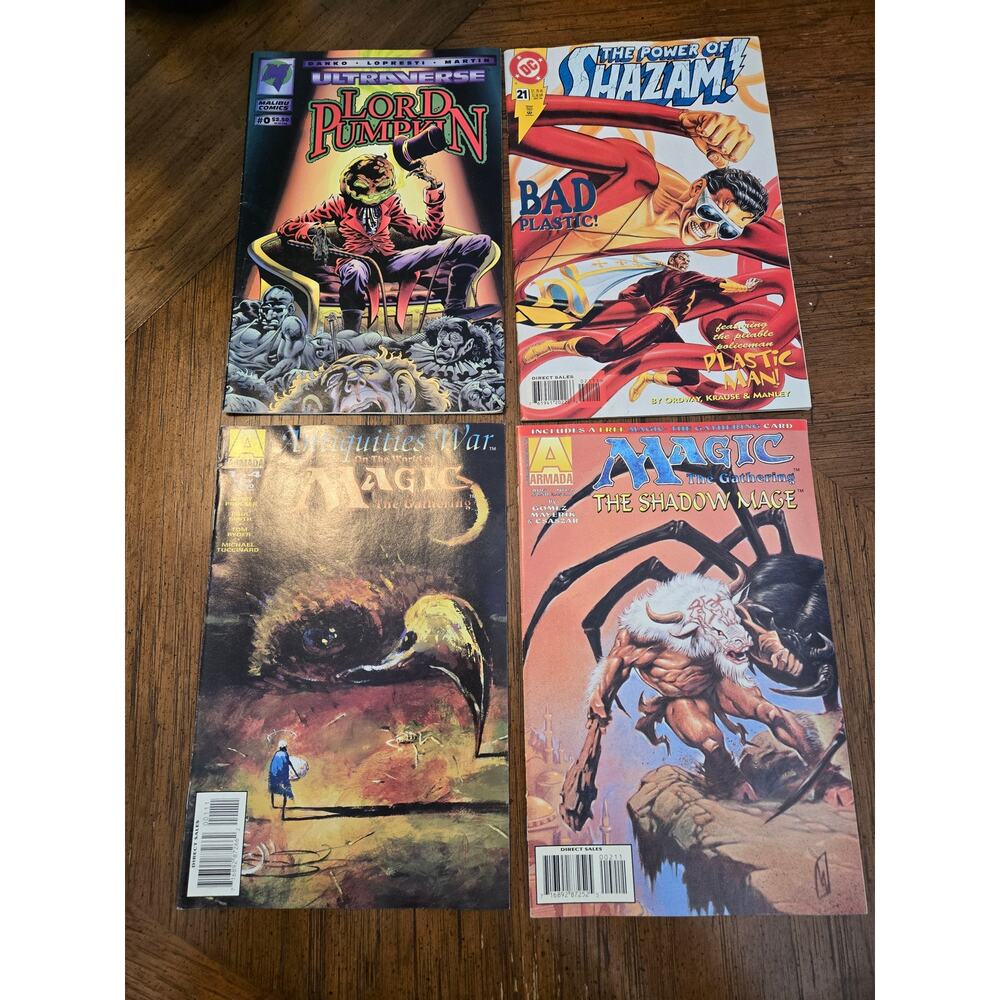 4 Comic Books 2 Armada 1 Malibu 1 DC Comics Shazam Lord Pumpkin Magic